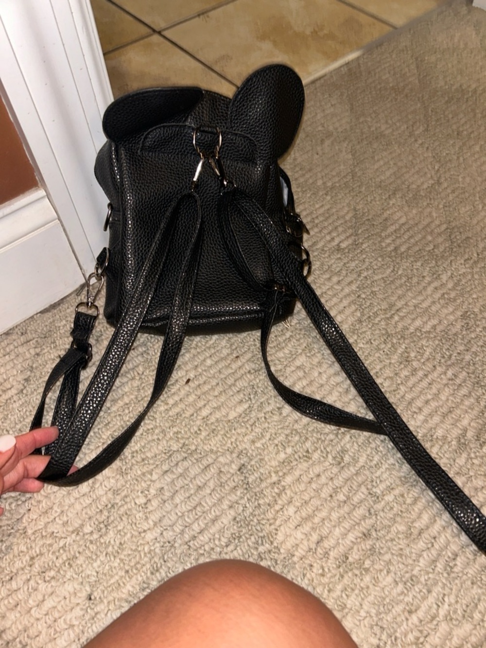 Kids Mini Backpack with Red Bow Accent - Black - Picture 7 of 11